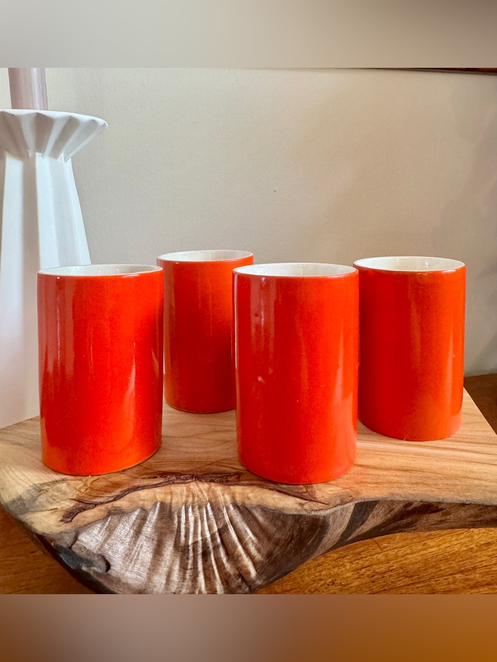 Holt Howard 1962 Japan Orange MCM Tumblers Set of 4 🍊
